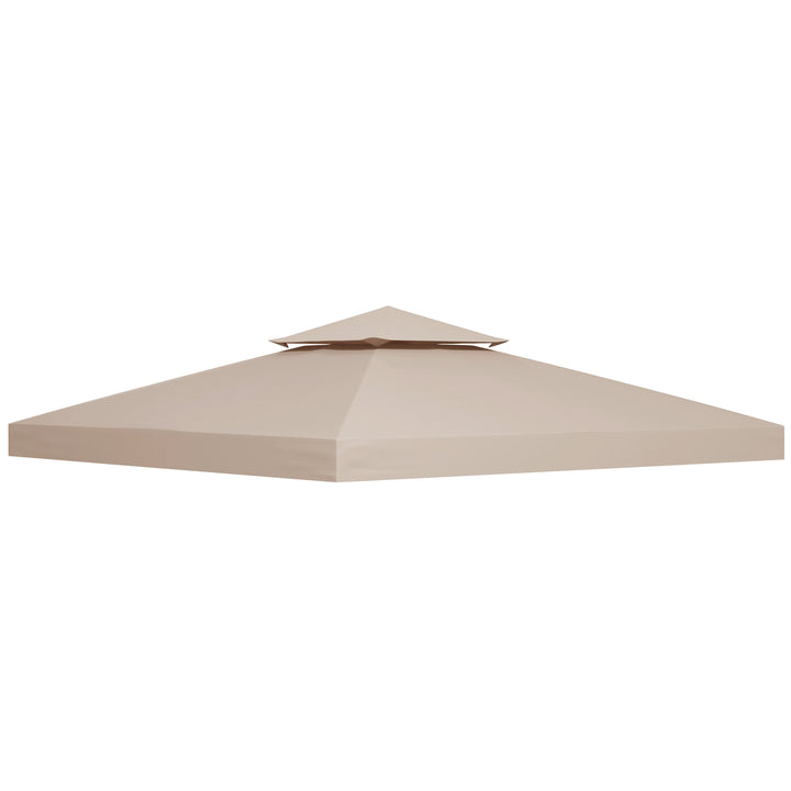 Outsunny 3 x 3(m) Canopy Top Cover for Double Tier Gazebo, Gazebo Replacement Pavilion Roof, Deep Beige (TOP ONLY) | Aosom UK