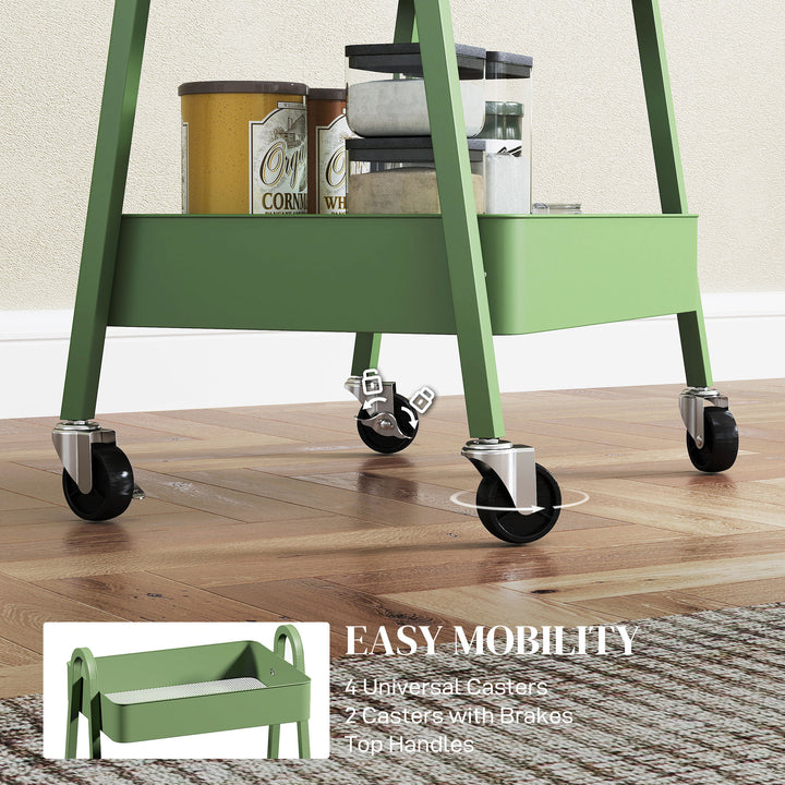 Three-Tier Storage Trolley - Green