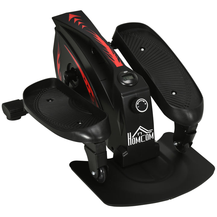 Mini Manual Elliptical Bike, Compact Elliptical Cross Trainer Fitness Workout w/ LCD Monitor, Anti-Slip Pedals, Adjustable Resistance for Home Office