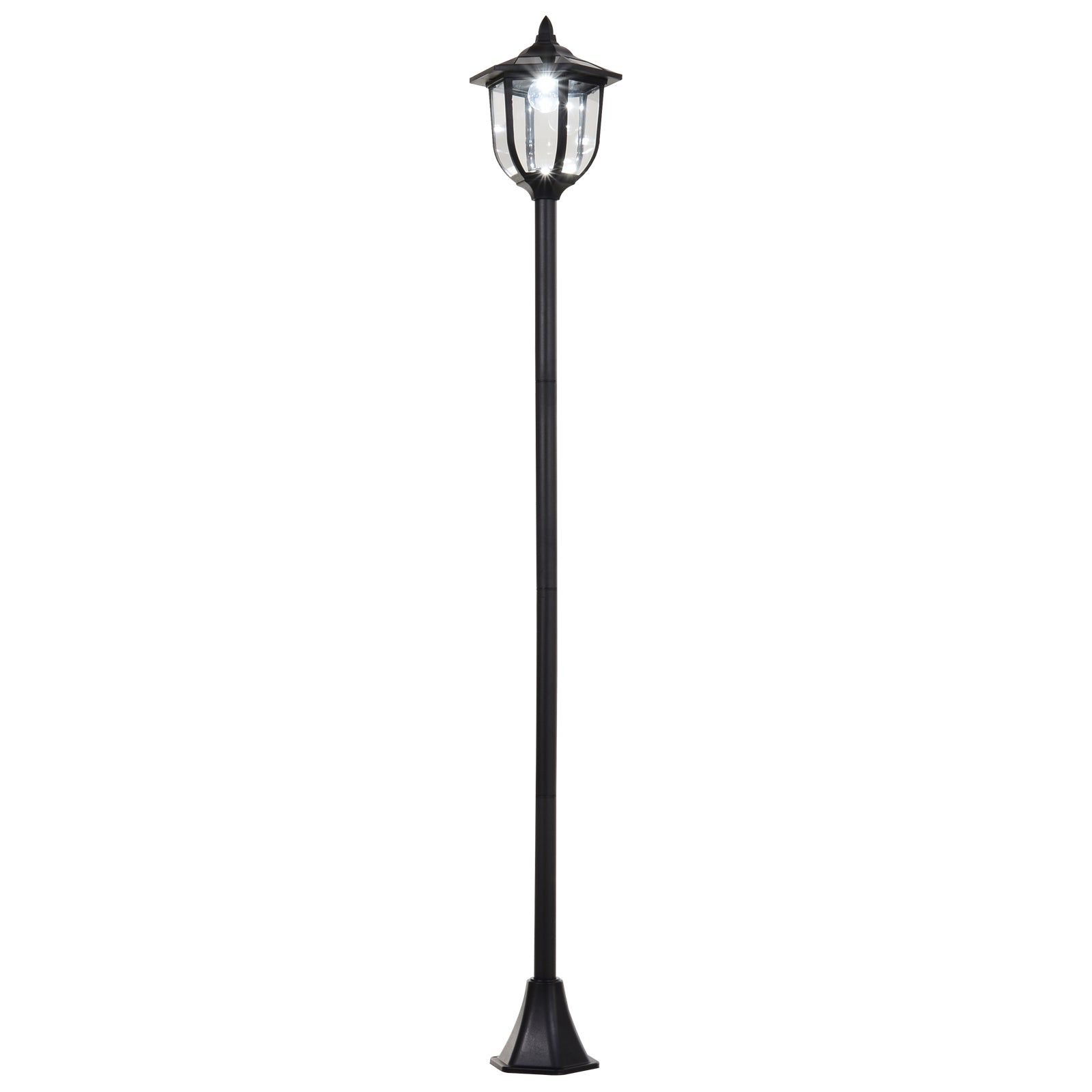 Outdoor Garden Solar Post Lamp Sensor Light LED Lantern Bollard Pathway Torch Light 1.77m Tall