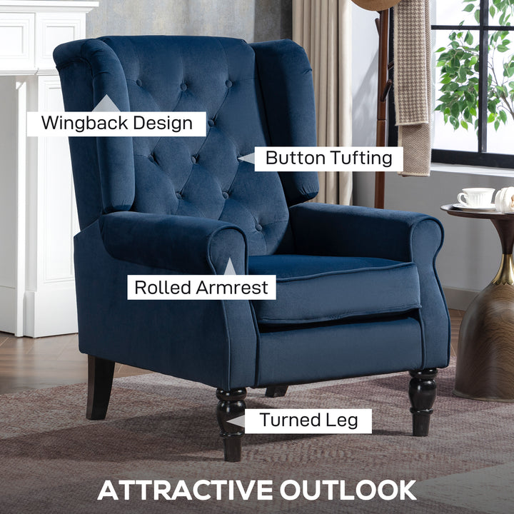 Wingback Accent Chair, Retro Upholstered Button Tufted Occasional Chai
