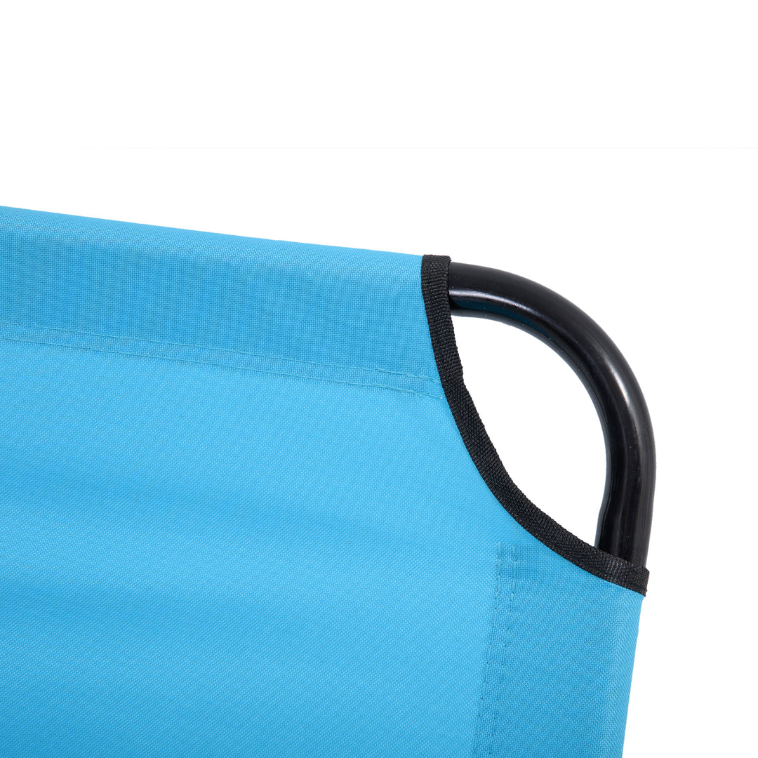 Garden Sun Lounger, with Five-Position Back - Light Blue
