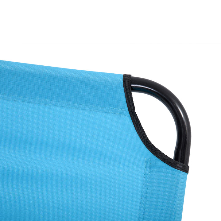 Garden Sun Lounger, with Five-Position Back - Light Blue