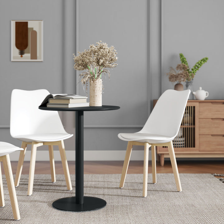 Dining Table, Round Kitchen Table with Steel Base for Living Room, Dining Room, 60 x 60 x 72cm