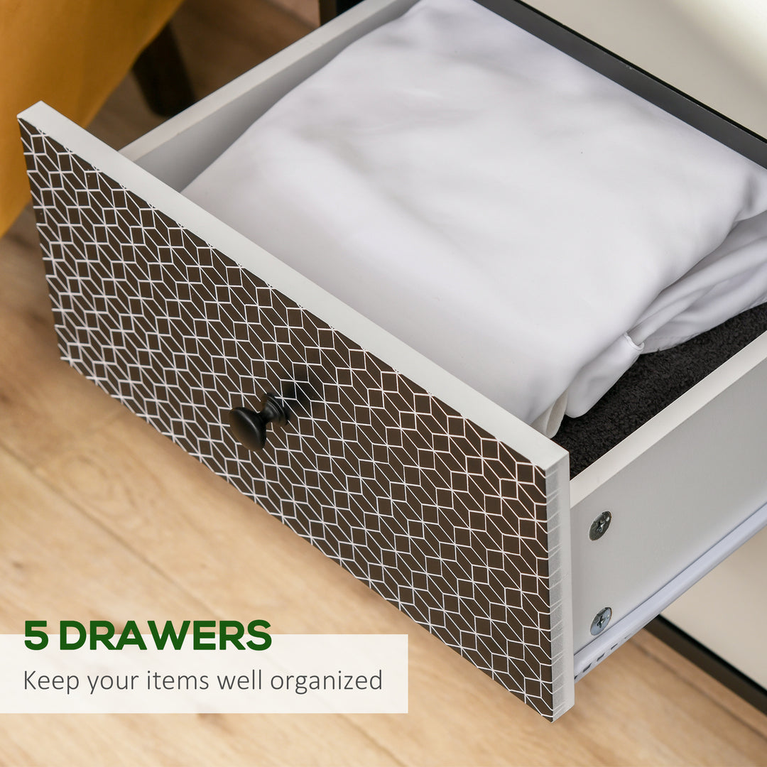 MCL Chest of Drawers, 5 Drawer Dresser, Vertical Storage Organizer Unit for Bedroom, Living Room