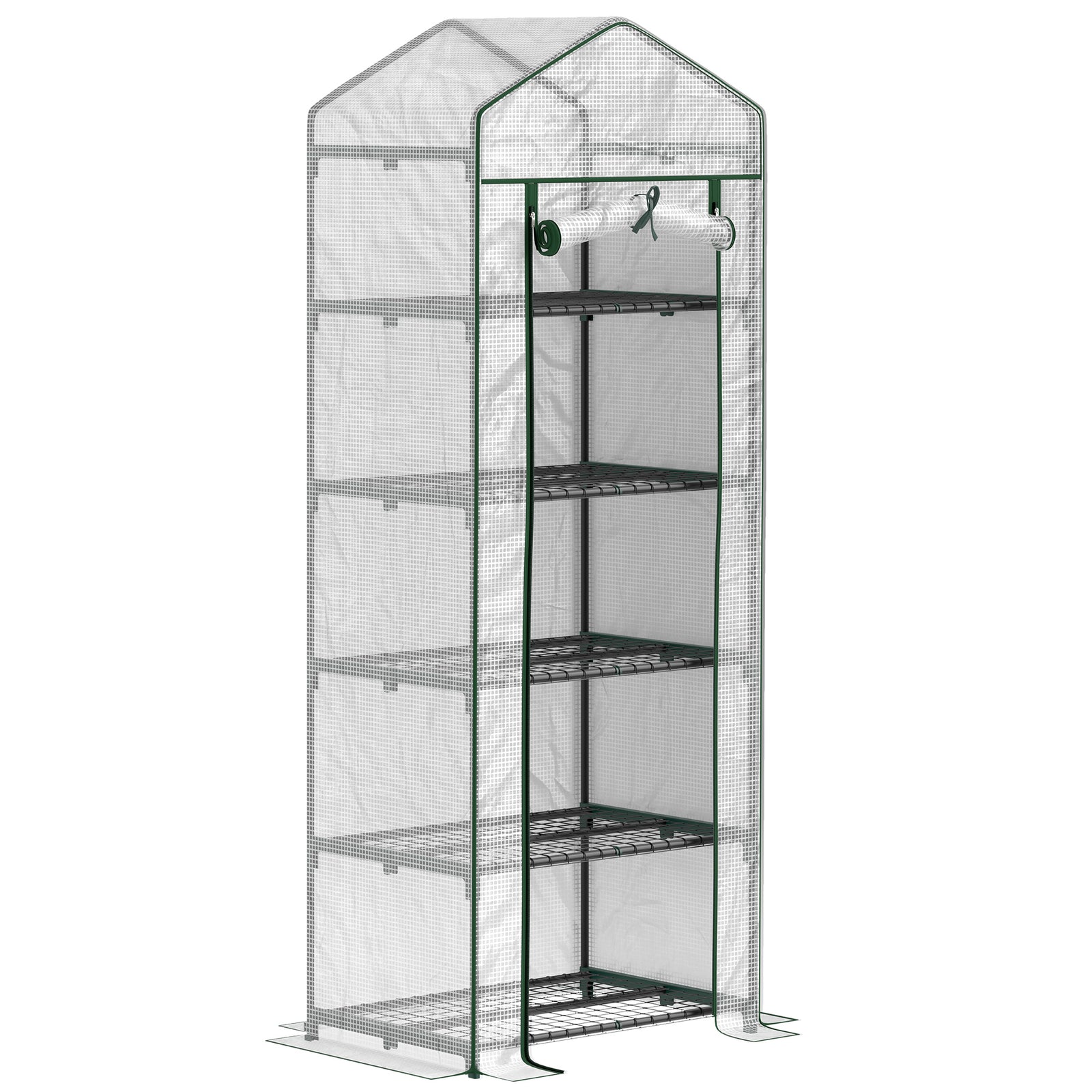 193cm Five Shelf Mini Greenhouse - White