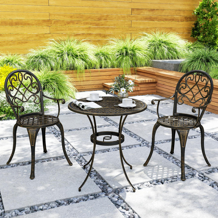Three-Piece Elegant Aluminium Garden Set - Bronze Tone