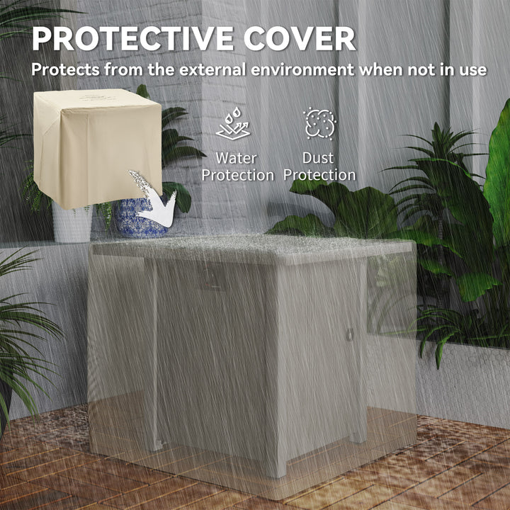 50,000 BTU Gas Fire Pit Table, with Cover - Dark Grey
