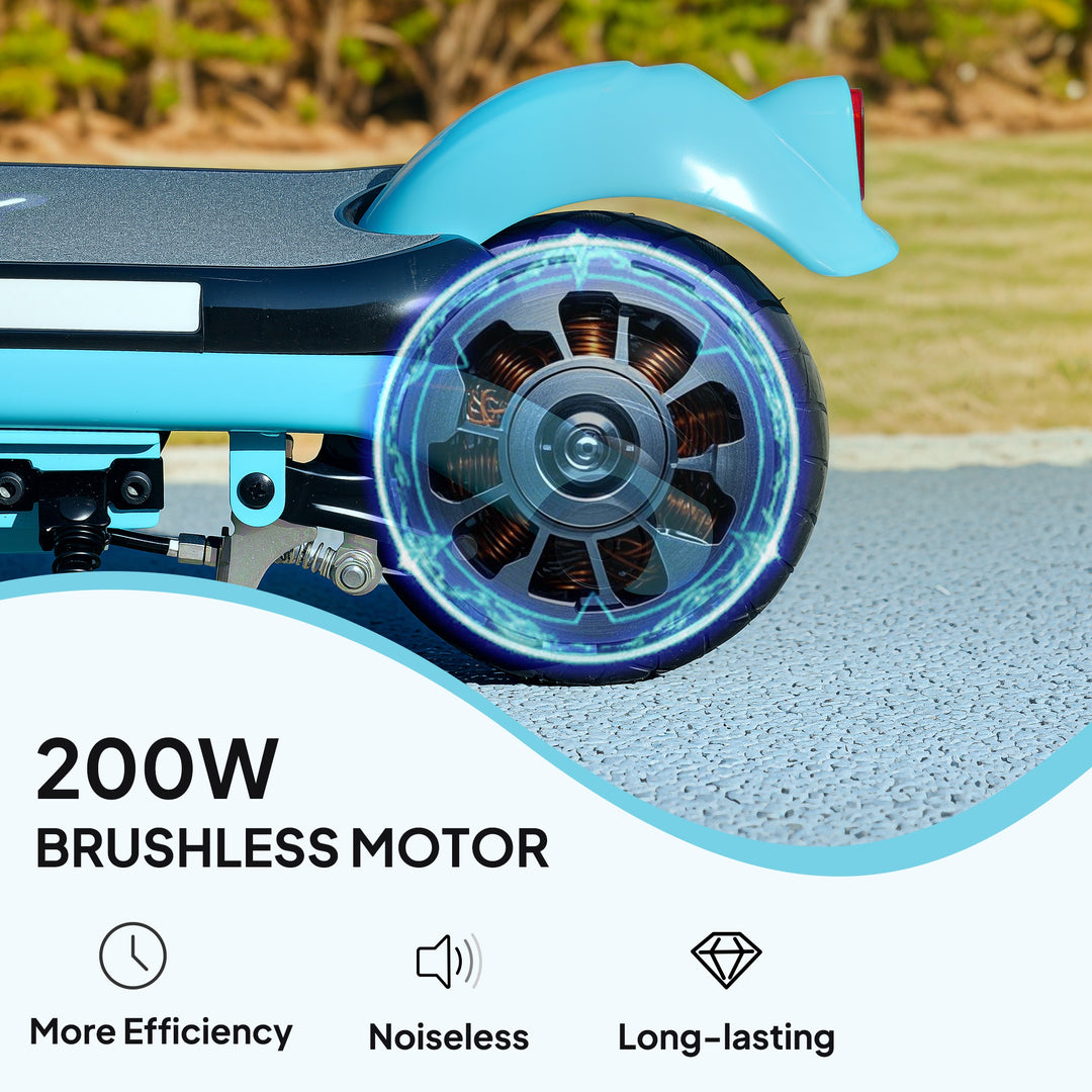 Electric Scooter for Kids Ages 6-14, with Dual Brakes, Flash Wheel and Colourful Light, Kids Electric Scooter E Scooter, Up to 12 KM/H & 10 KM, Blue