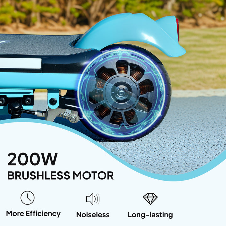 Electric Scooter for Kids Ages 6-14, with Dual Brakes, Flash Wheel and Colourful Light, Kids Electric Scooter E Scooter, Up to 12 KM/H & 10 KM, Blue