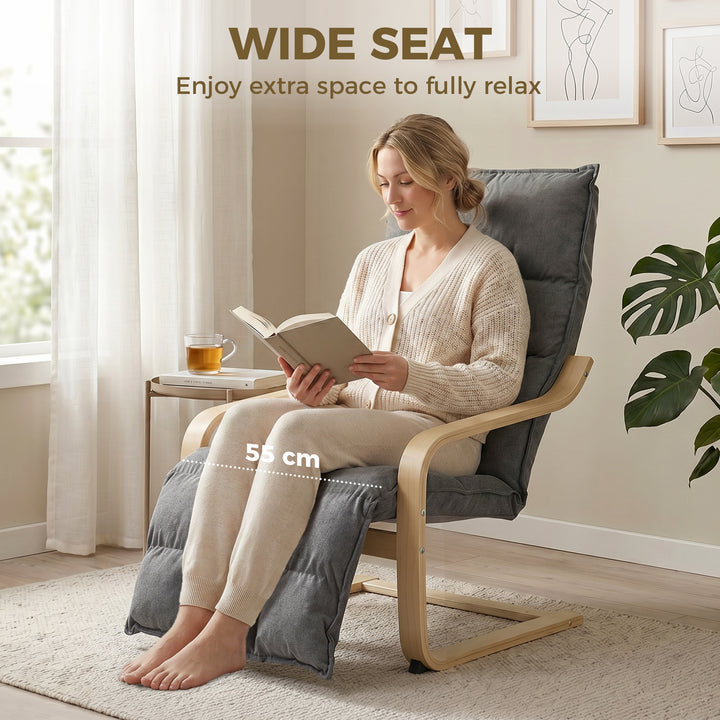 Modern Accent Chair, Leisure Lounge Chair Armchair with Footrest, Plus