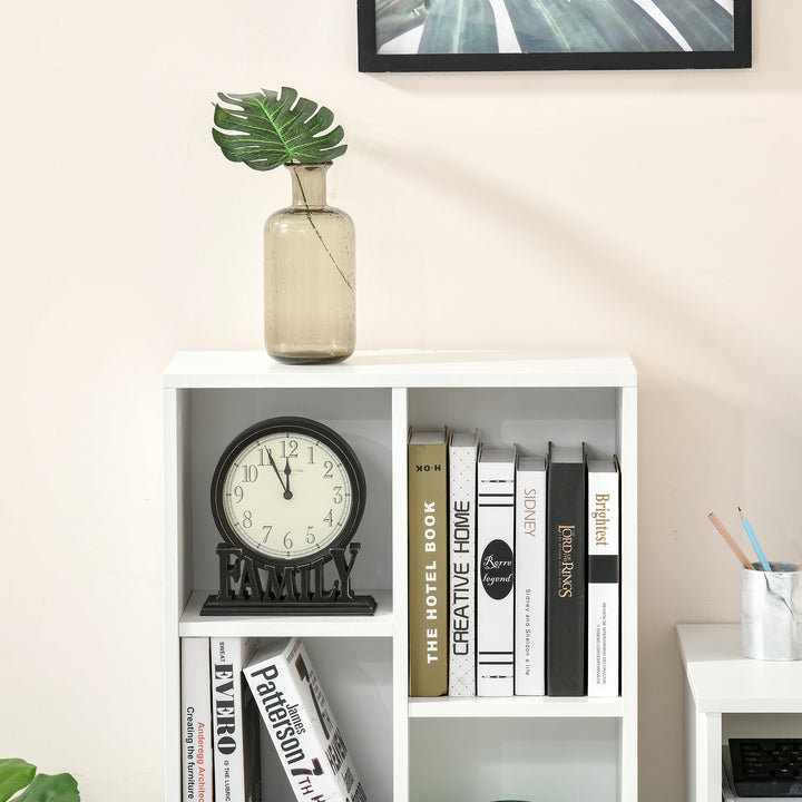 HOMCOM Seven-Cube Bookcase - White Wood Effect