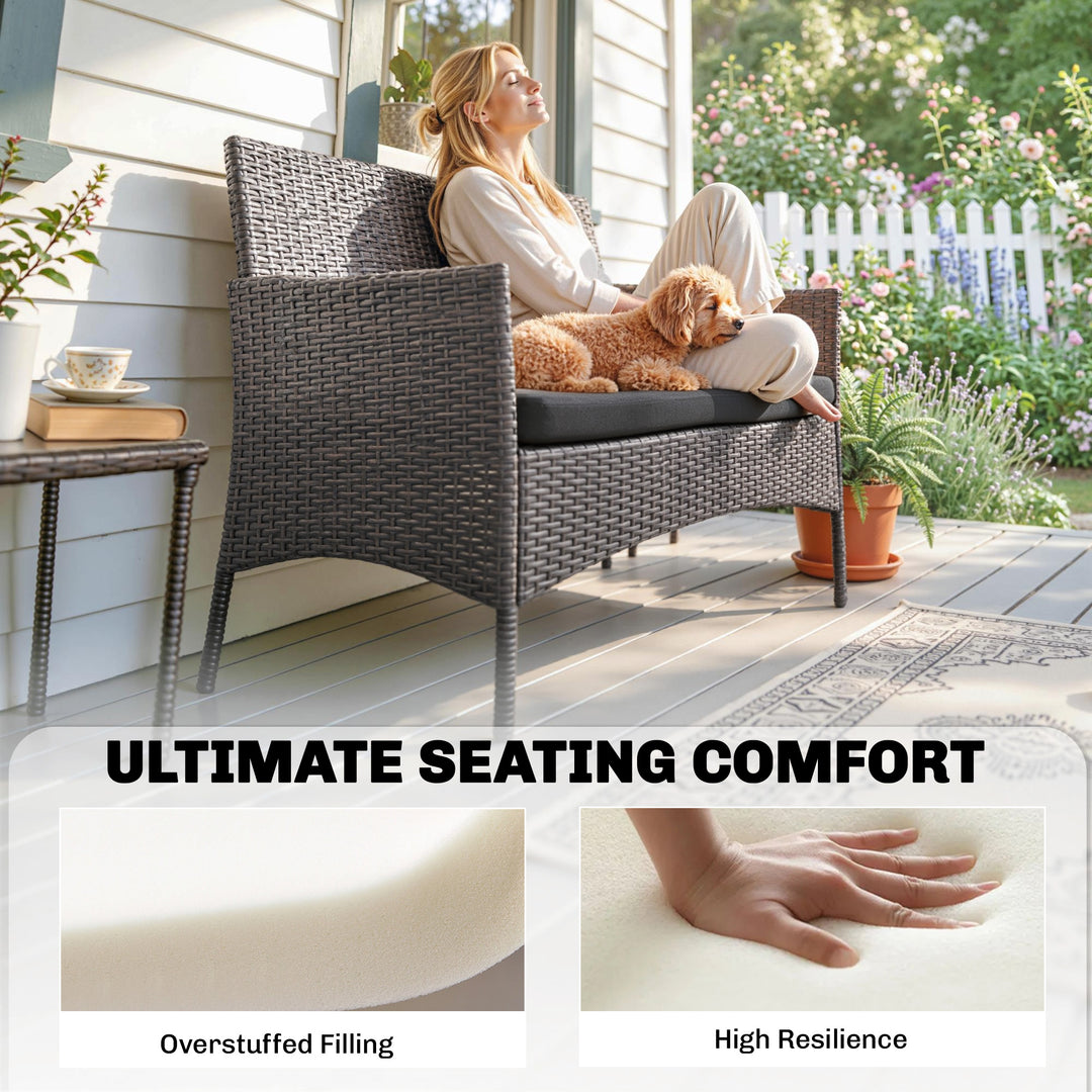 Outdoor Seat Cushion Pads for Rattan Furniture, 3 PCs Garden Furniture