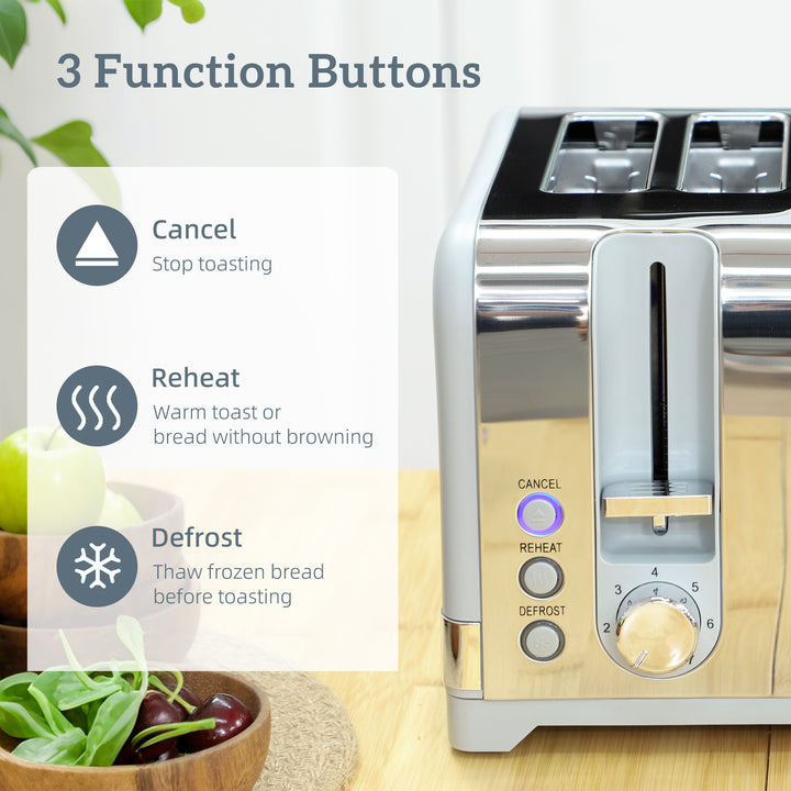 MCL Sleek Textured Kettle and Four-Slice Toaster Set - Grey