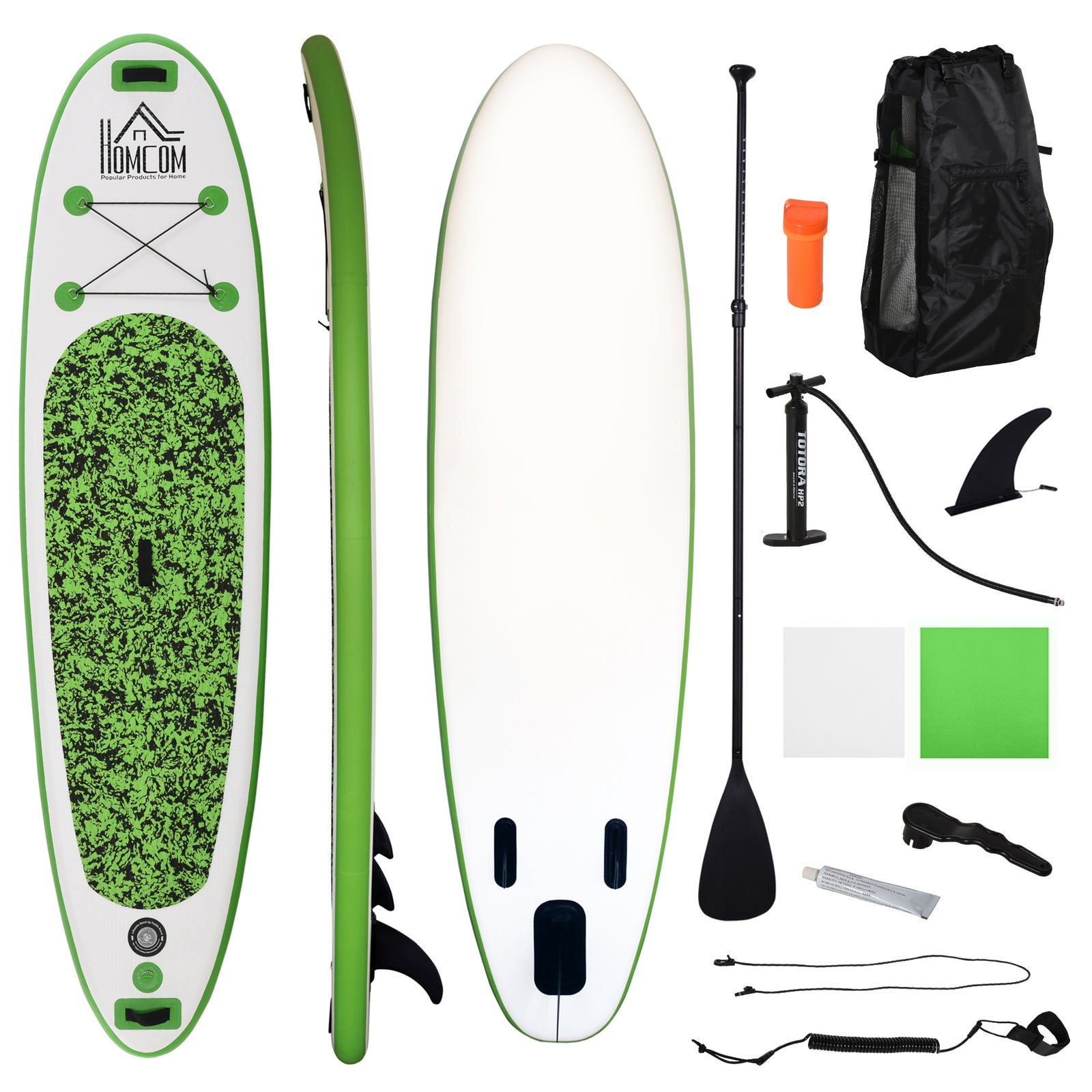Inflatable Stand Up Paddle Board, 10' x 30" x 4", Non-Slip SUP, with ISUP Accessories, Hand Pump, 3 Fins, Adj Paddle for Youth Adult Beginners/Experts