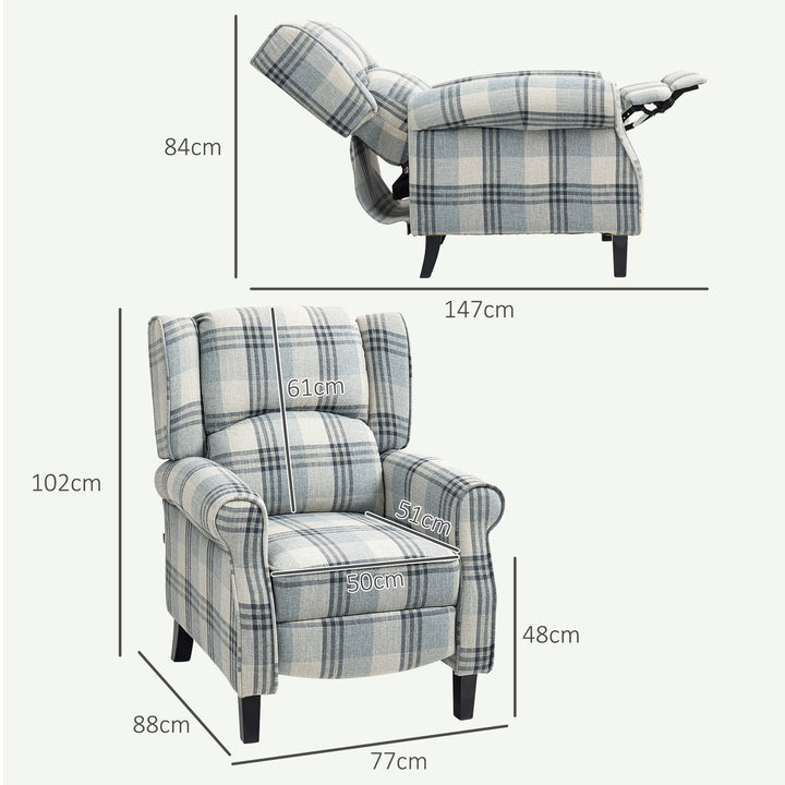 160° Reclining Armchair, with Footrest - Grey
