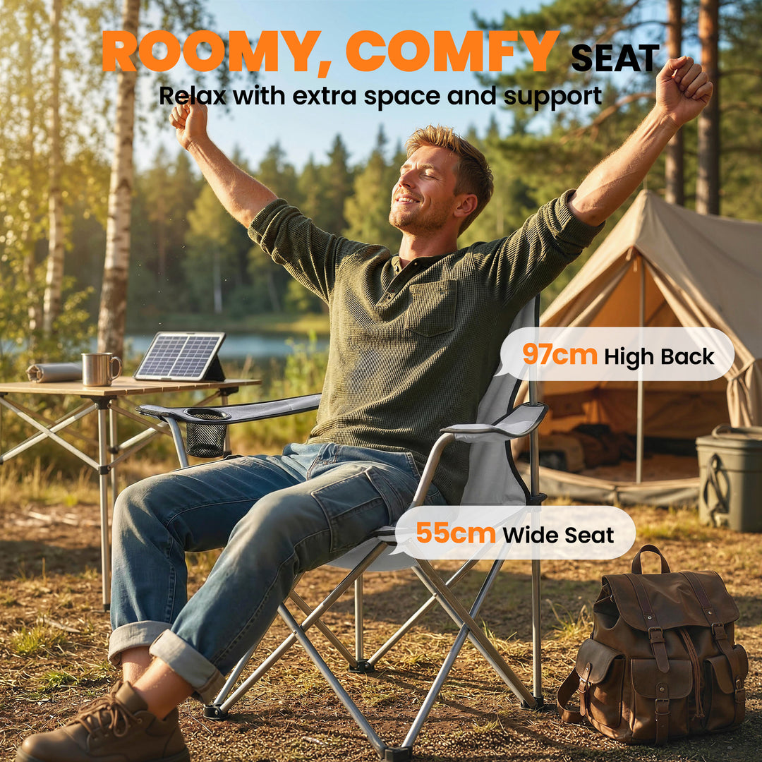Camping Chair Set of 2 Portable Folding Outdoor Camp Chair with Cup Ho