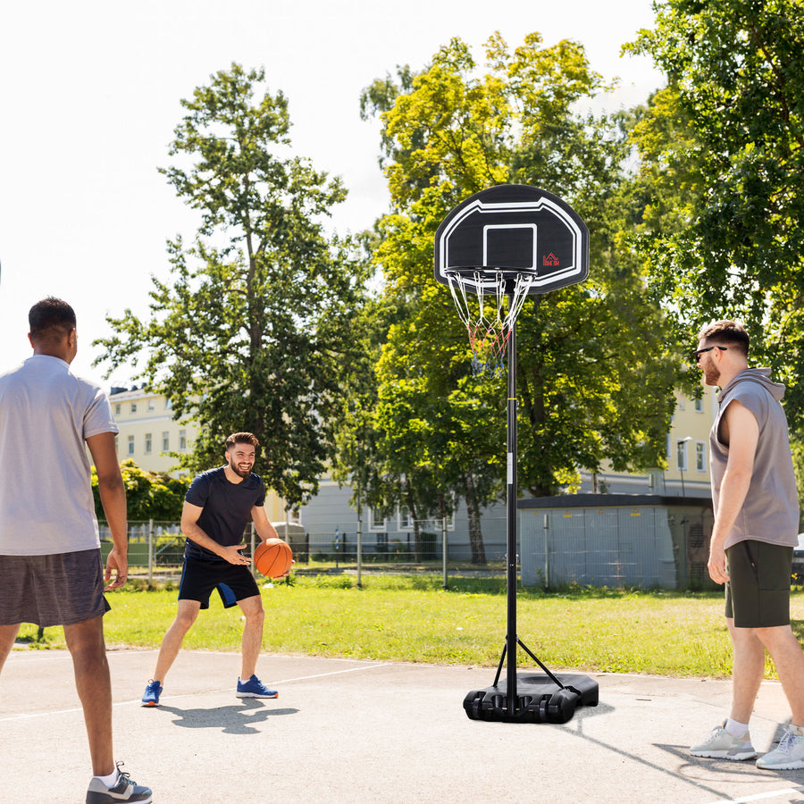 Adjustable Basketball Hoop and Stand, with Wheels and Weight Base Black