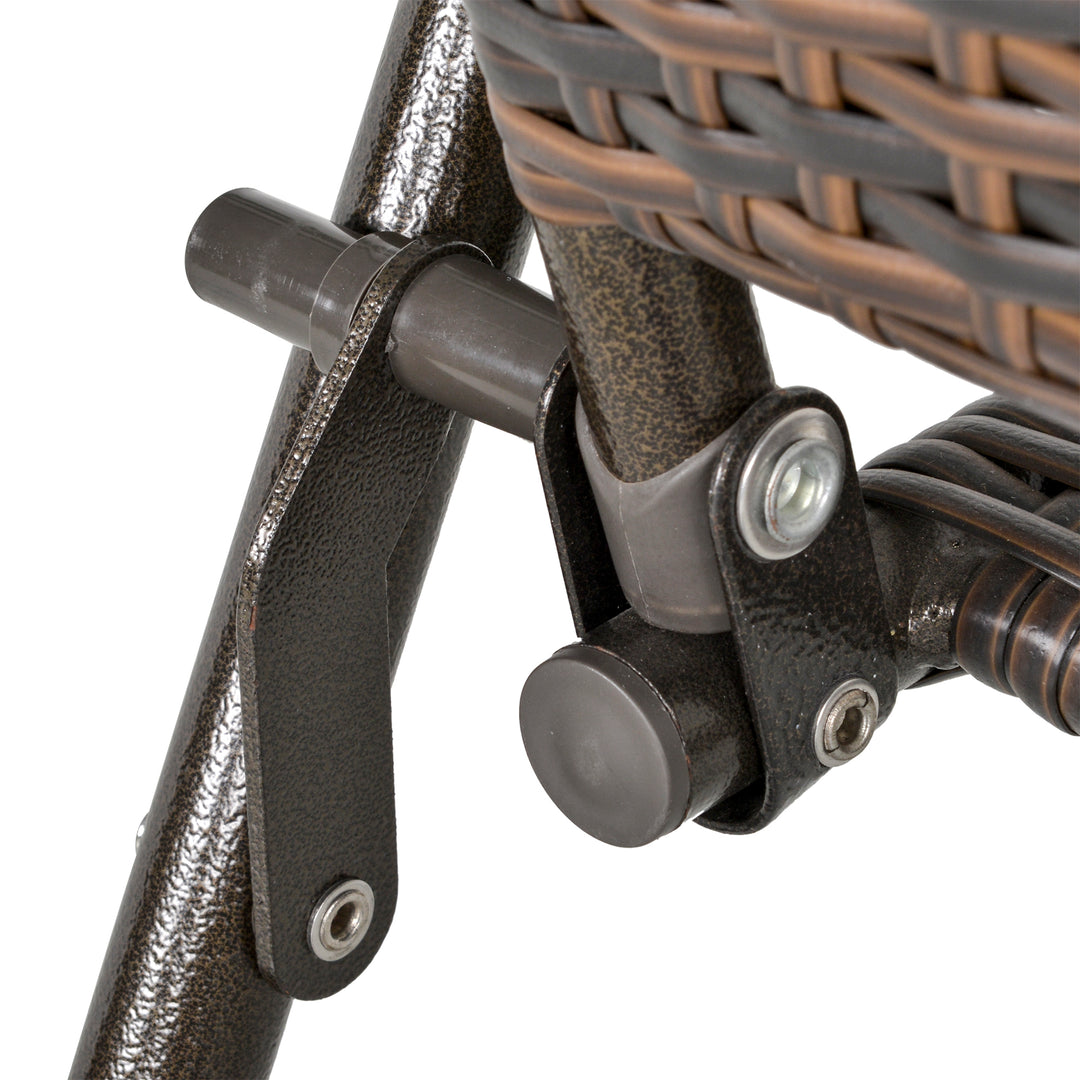 MCL Set of Two Folding Rattan Seat Chairs - Brown