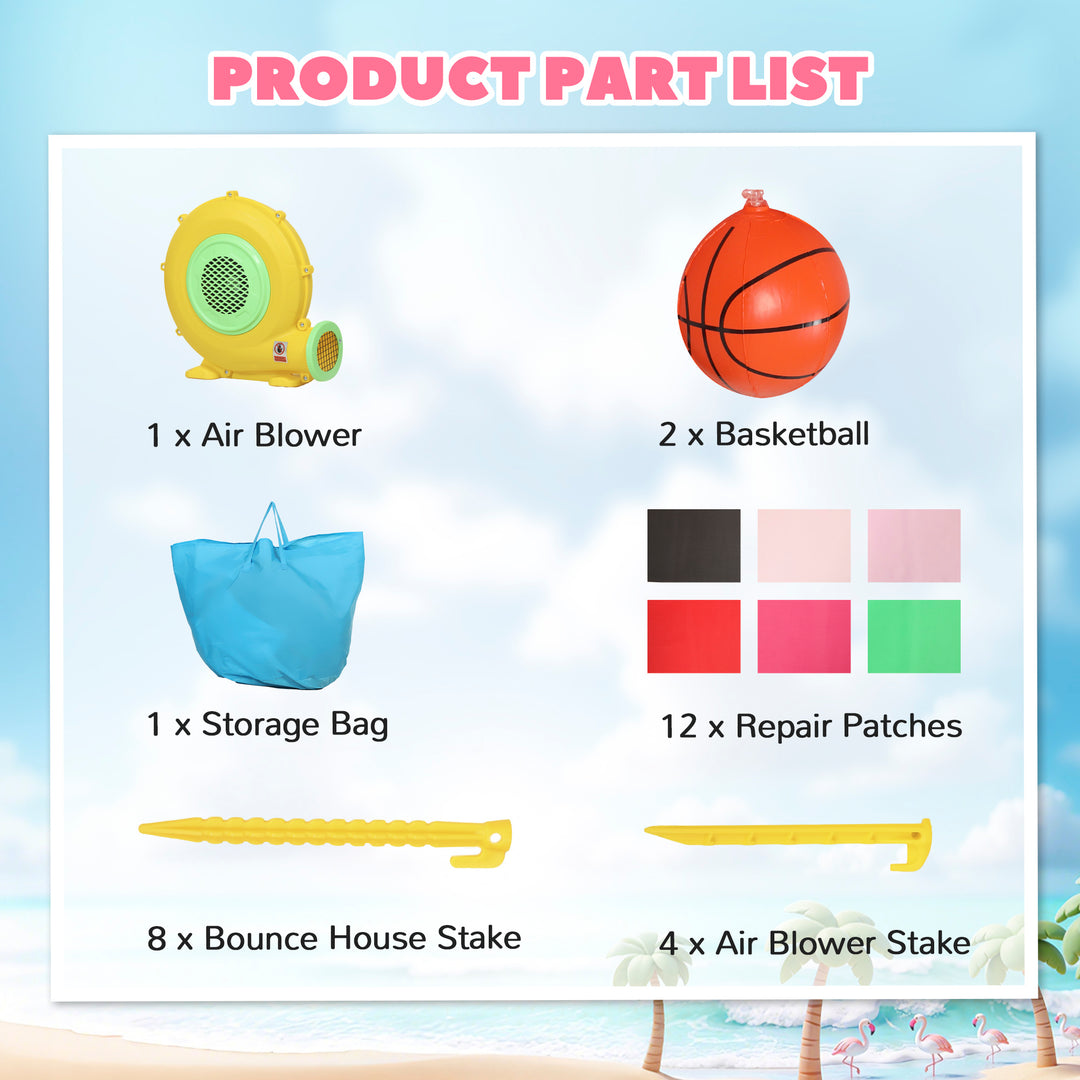 Inflatable Bounce House for Kids with Slide, Ball Pit, Basketball Hoop