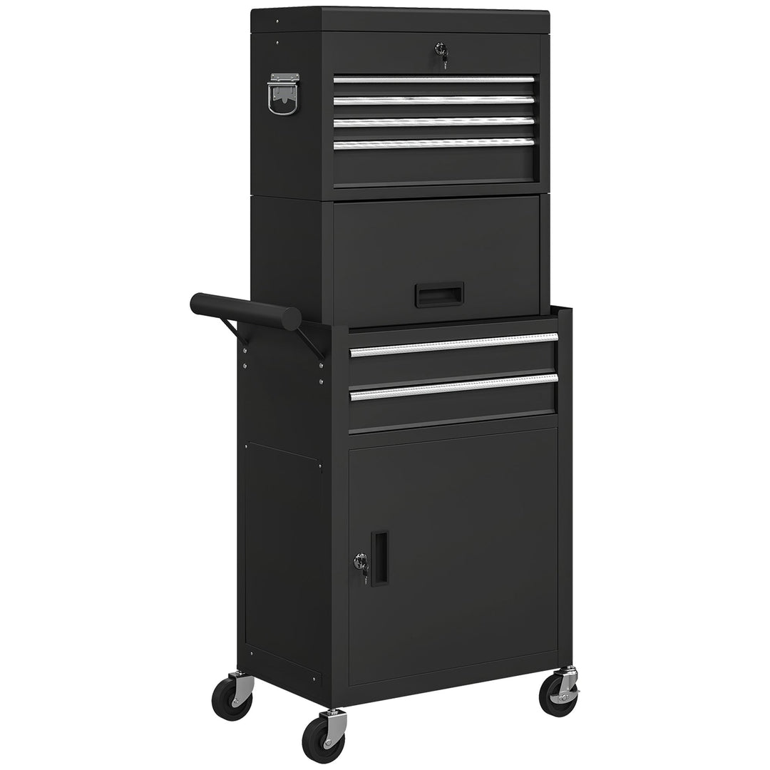 HOMCOM Three-Part Steel Locking Tool Chest
