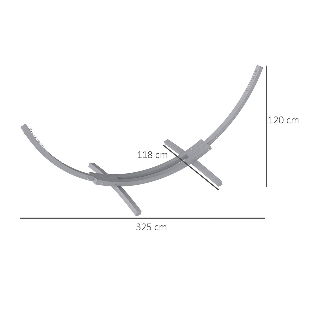 3.25m Wooden Hammock Stand Universal Fit Garden Picnic Camp Accessories, Grey