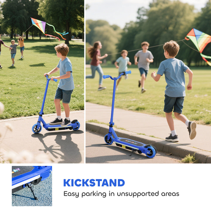 AIYAPLAY Electric Scooter for Kids 6-14 Years, with Colourful Lights, Blue