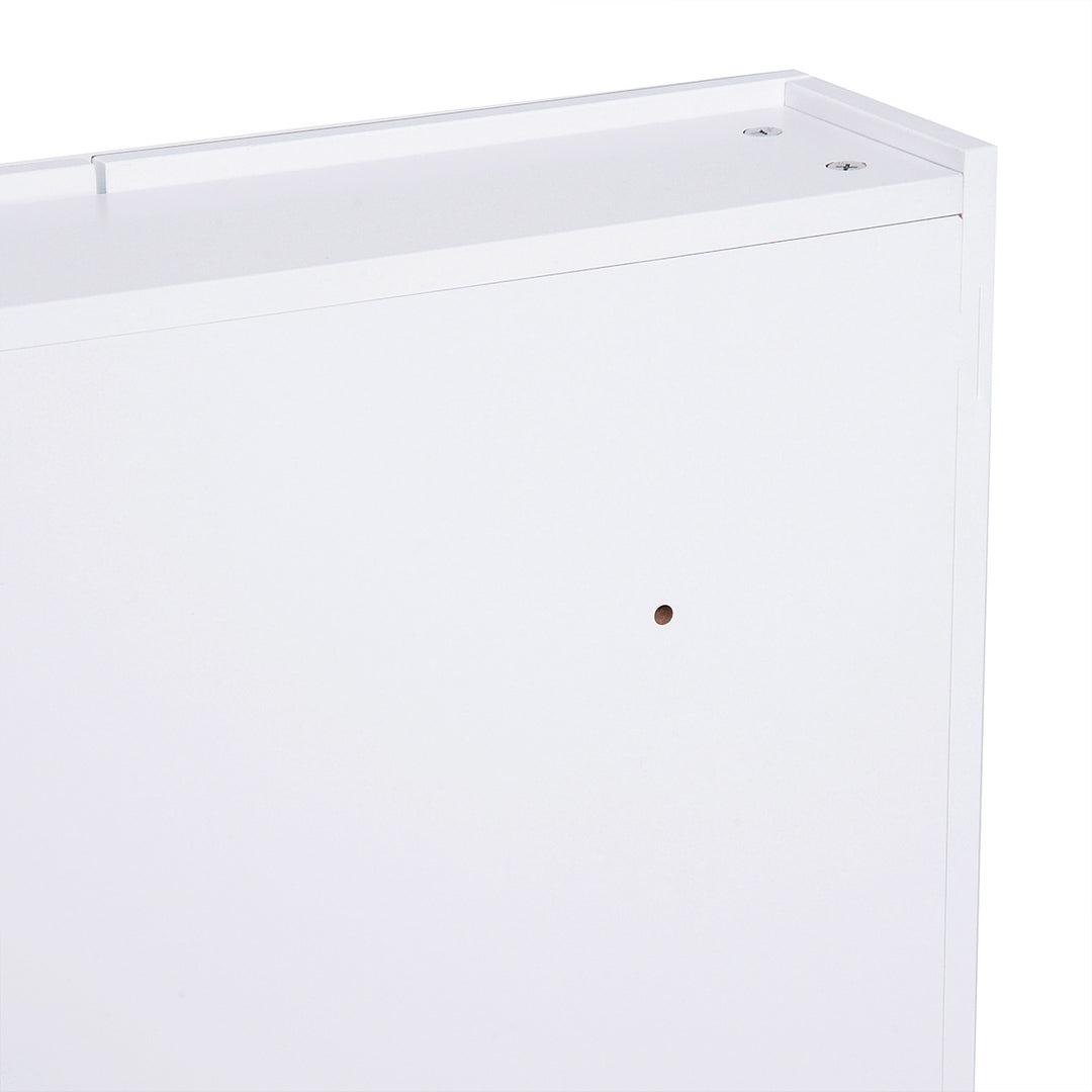 Mirror Cabinet, Wall Mount Bathroom Storage Cabinet with Adjustable Shelf, Double Door Cupboard, 60 x 15 x 75 cm, White