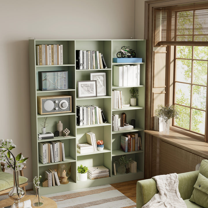 Bookcase with Open Storage, 6-Tier Bookshelf with Anti-Tipping Hardwar