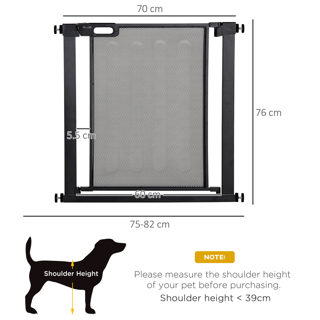 MCL Dog Safety Gate, for Hallways, Staircases, Doors w/ Automatic Closing Door - Black