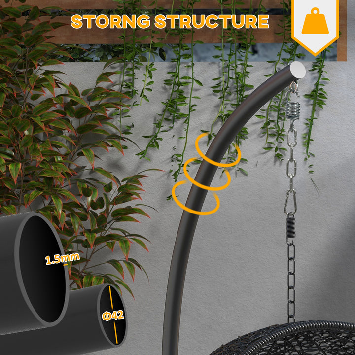 Hanging Hammock Chair Stand with Round Base, C Hanging Swing Stand Frame for Swing/Egg/Hammock Chair, Indoor &amp; Outdoor, Heavy Duty 330 lbs