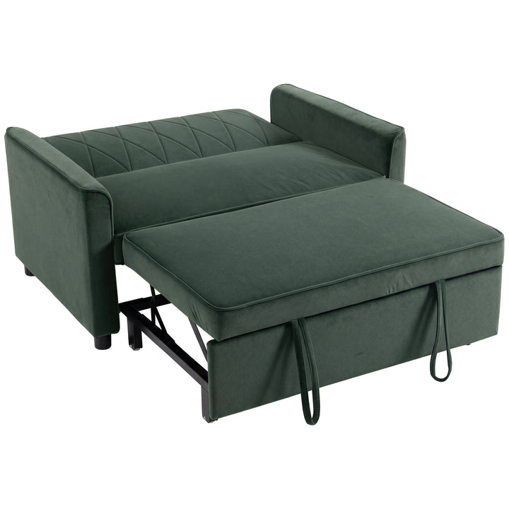 2 Seater Sofa Bed, 3-in-1 Convertible Pull Out Sleeper Sofa with Click