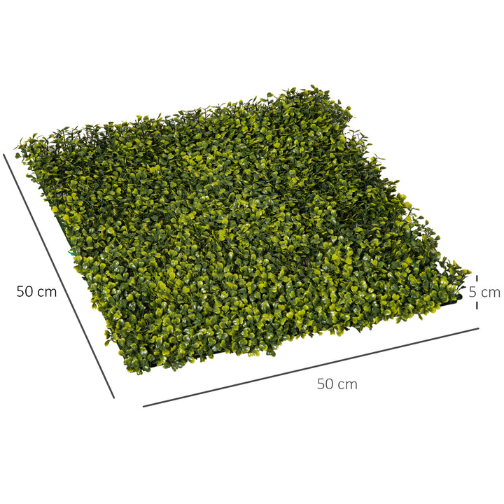 12PCS Artificial Boxwood Wall Panels 50cm x 50cm Grass Privacy Fence Screen Faux Hedge Greenery Backdrop Encrypted Milan Grass for Home Garden Backyard Balcony