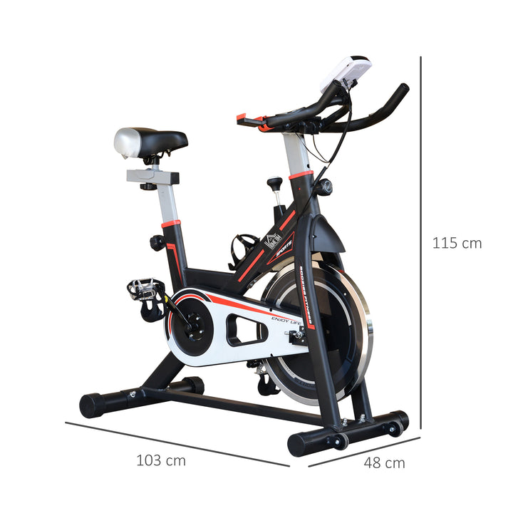 MCL Exercise Bike, Indoor Cycling, with LCD Display, Heart Rate, Sensor - Black