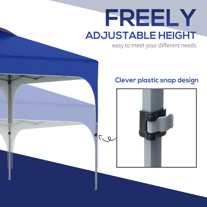3 x 3(M) Pop Up Gazebo, UPF 50+ Foldable Canopy Tent with Wheeled Carrybag, 4 Leg Weight Bags, Height Adjustable Marquee Shelter 1 person easy setup for Outdoor Garden Patio Party, Blue