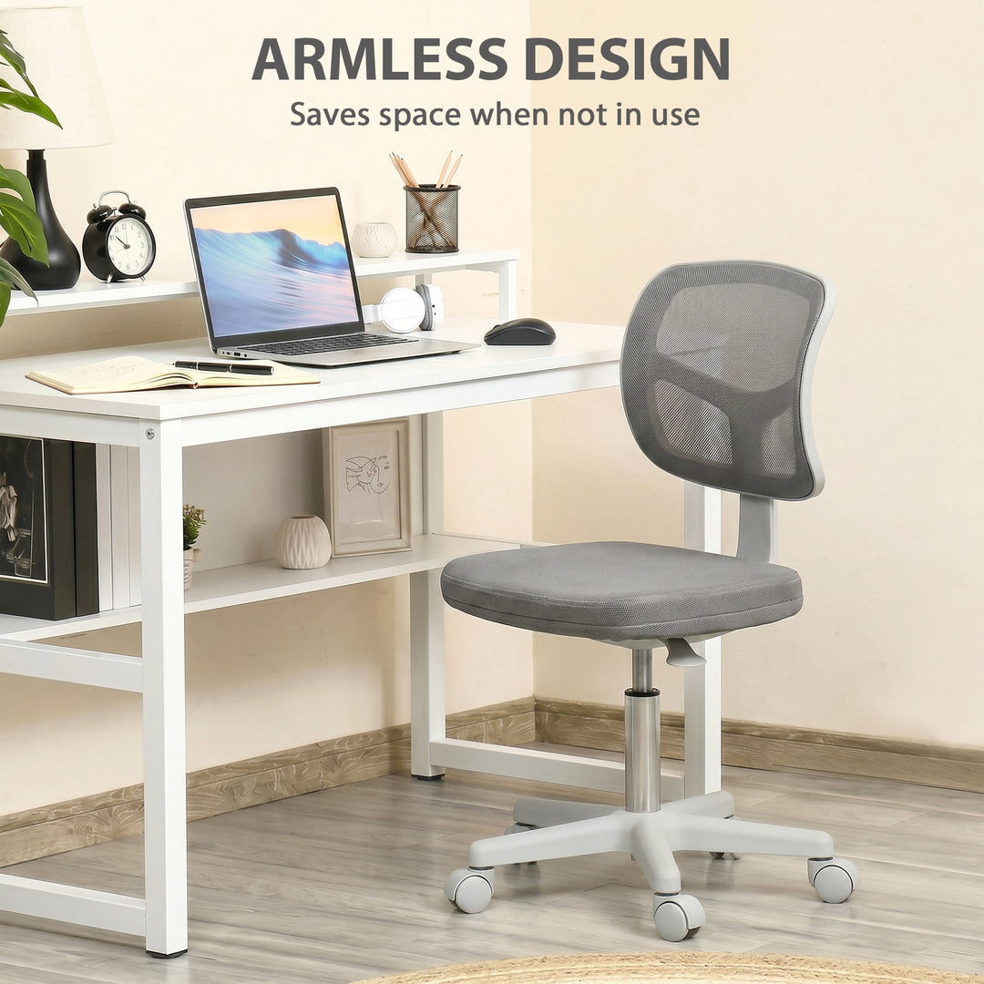 Small Office Chair without Arms, Ergonomic Swivel Mesh Desk Chair with
