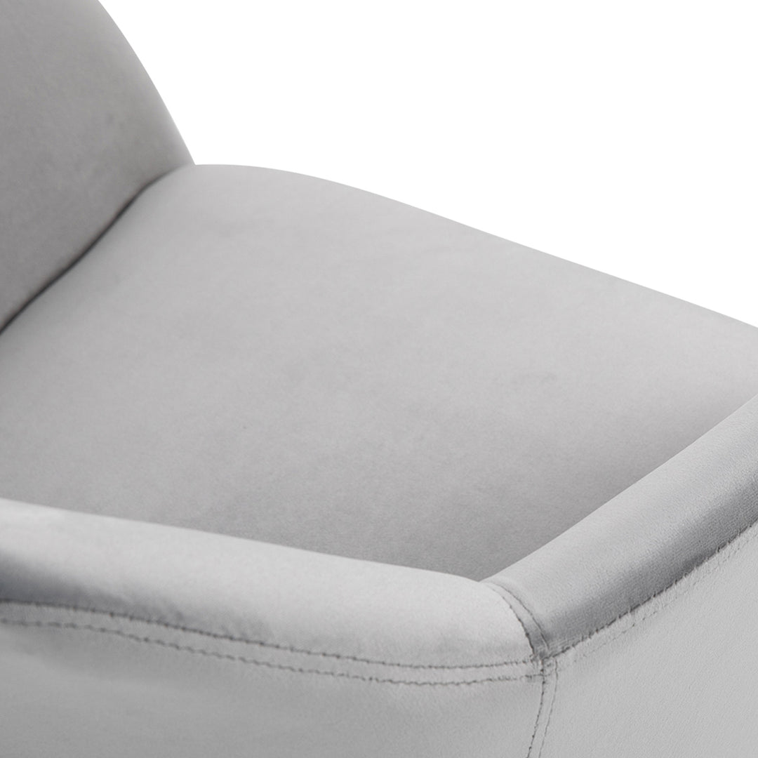 Dining Chairs Set of 2 Modern Upholstered Fabric Velvet-Touch Leisure Chairs with Backrest and Armrests, Lounge Reception Chairs for Home Office Kitchen Counter, Grey