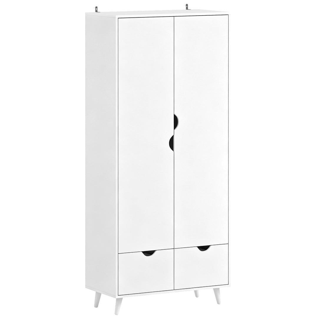 Elegant Home Storage Organisation Furniture, 2-Door Clothes Wardrobe w