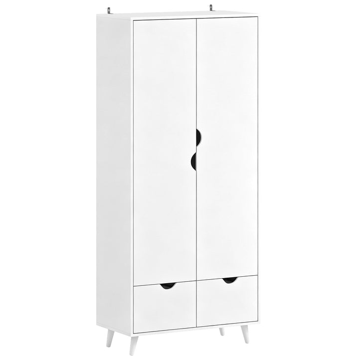 Elegant Home Storage Organisation Furniture, 2-Door Clothes Wardrobe w