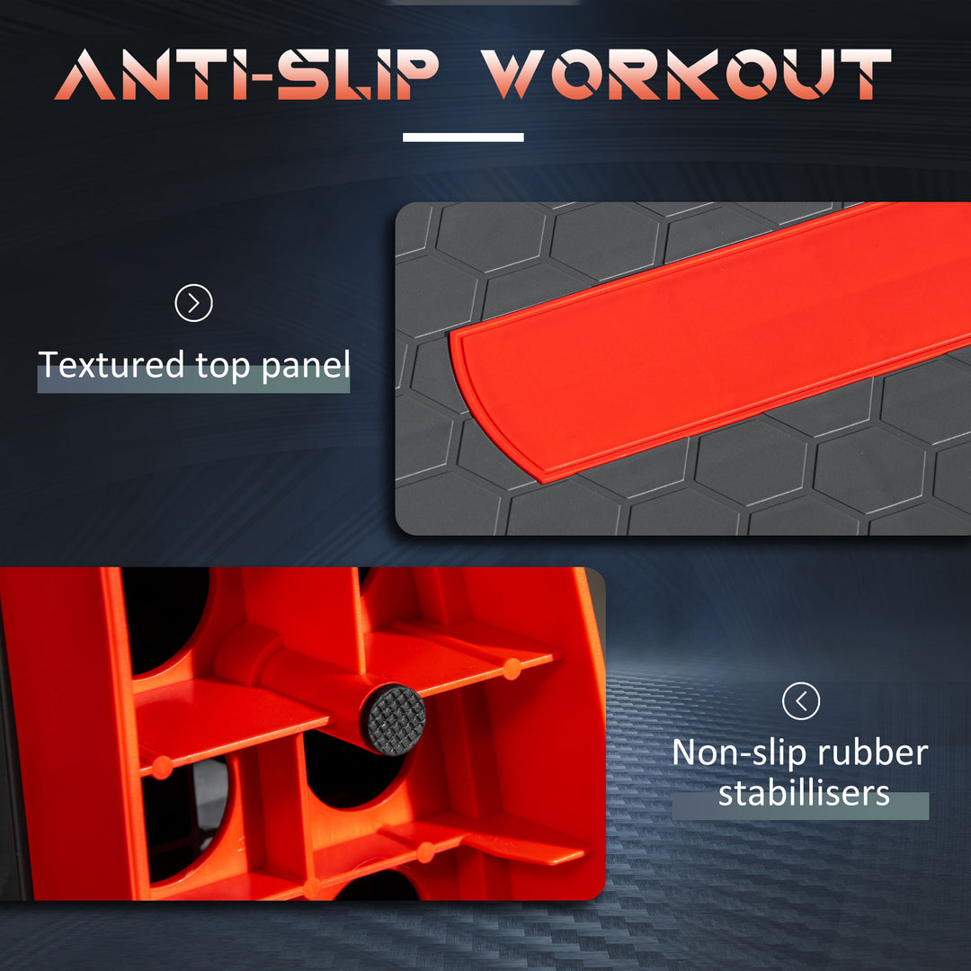Aerobic Step, 10cm, 15cm & 20cm Height Adjustable Exercise Stepper for Exercise Workout, Nonslip Step Board Great for Home & Office, Grey and Red