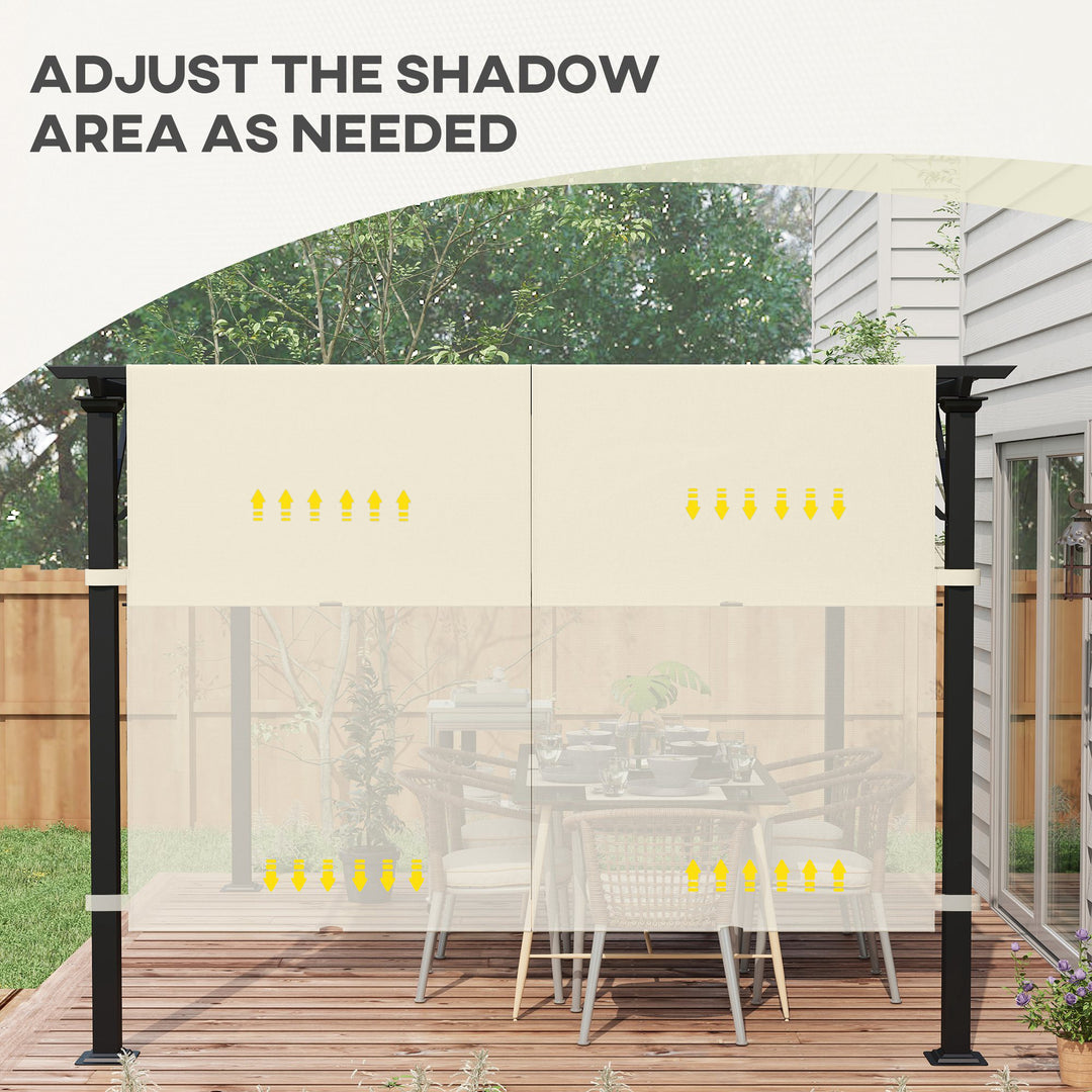 2 Pcs UV Protection Pergola Replacement Canopy, Pergola Shade Cover, Easy to Install, for 3 x 3(m) Pergola, Cream White