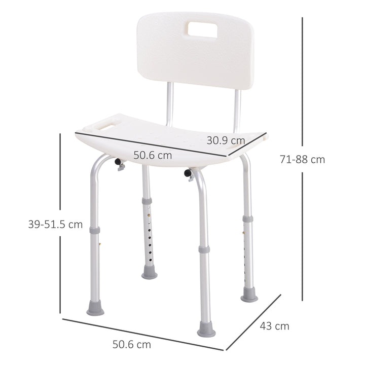 HOMCOM Adjustable Bath Perch: Secure Shower Stool for Elderly Care, Bathroom Safety Aid | Aosom UK