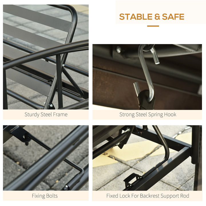 MCL 3 Seater Swing Chair 3-in-1 Convertible Garden Swing Seat Bed Gazebo Patio Bench Outdoor with Double Tier Canopy, Cushioned Seat, Mesh Sidewalls, Grey