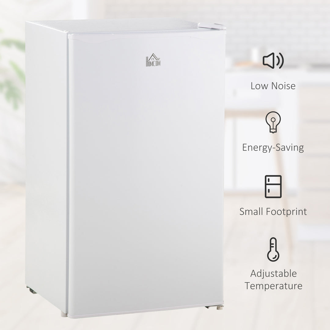 MCL 91 Litre Freestanding Under Counter Fridge Freezer, Small Fridge with Chiller Box, Adjustable Thermostat, 47.5cm Wide, White
