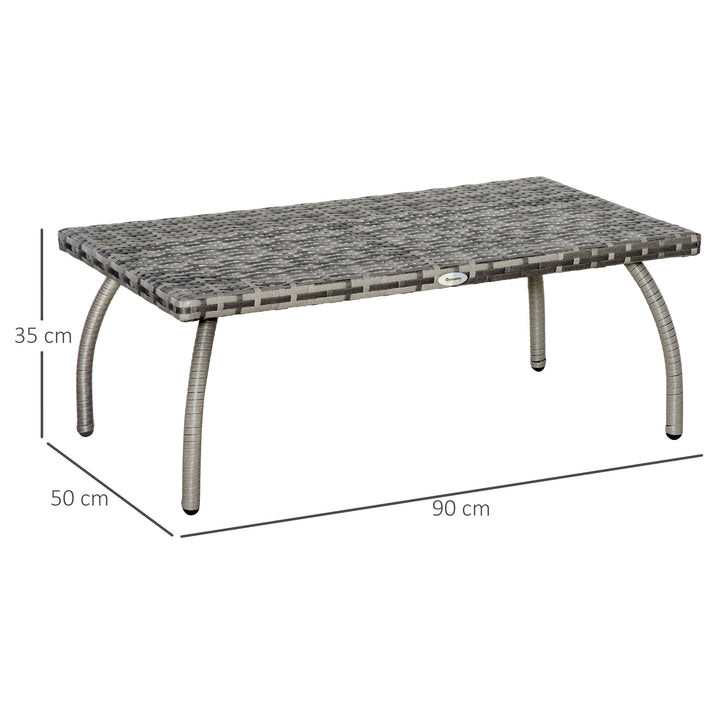 Outsunny Rattan Coffee Table, Weather