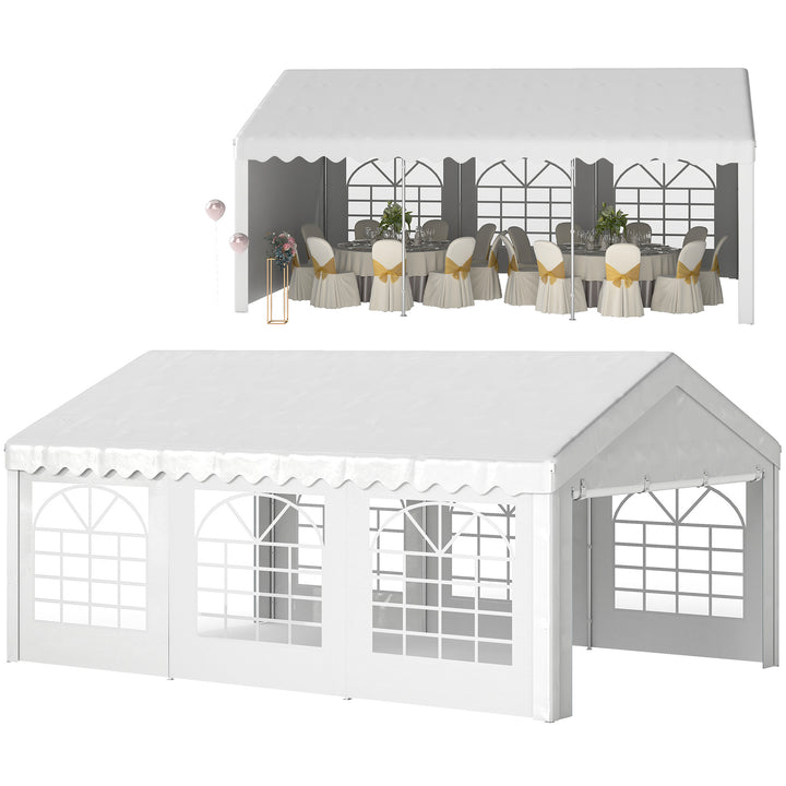 MCL 6m x 4m Heavy Duty Garden Gazebo for Parties, Wedding and Events, White