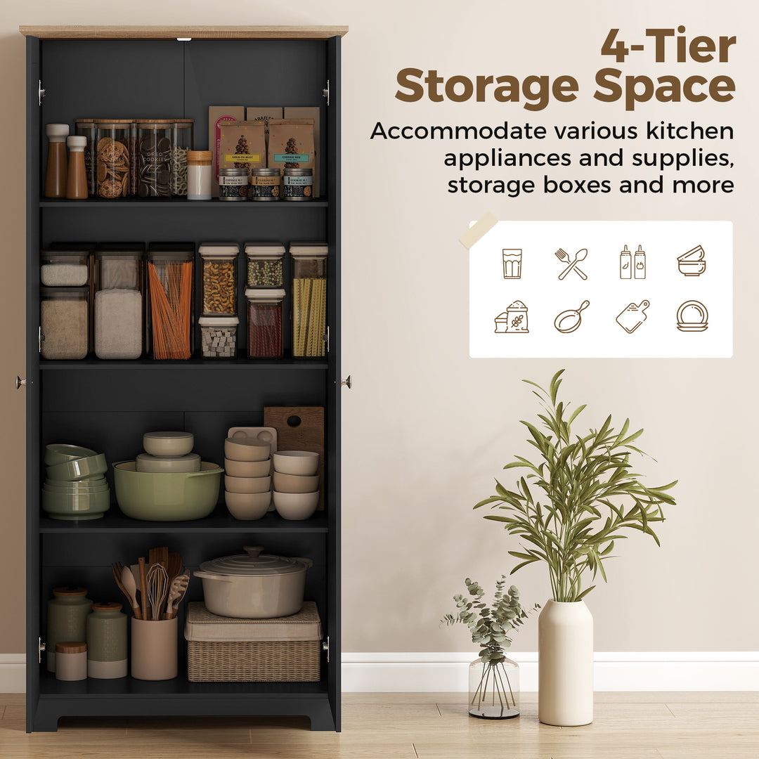 Kitchen Cupboard, 172cm Freestanding Storage Cabinet with Doors and Sh