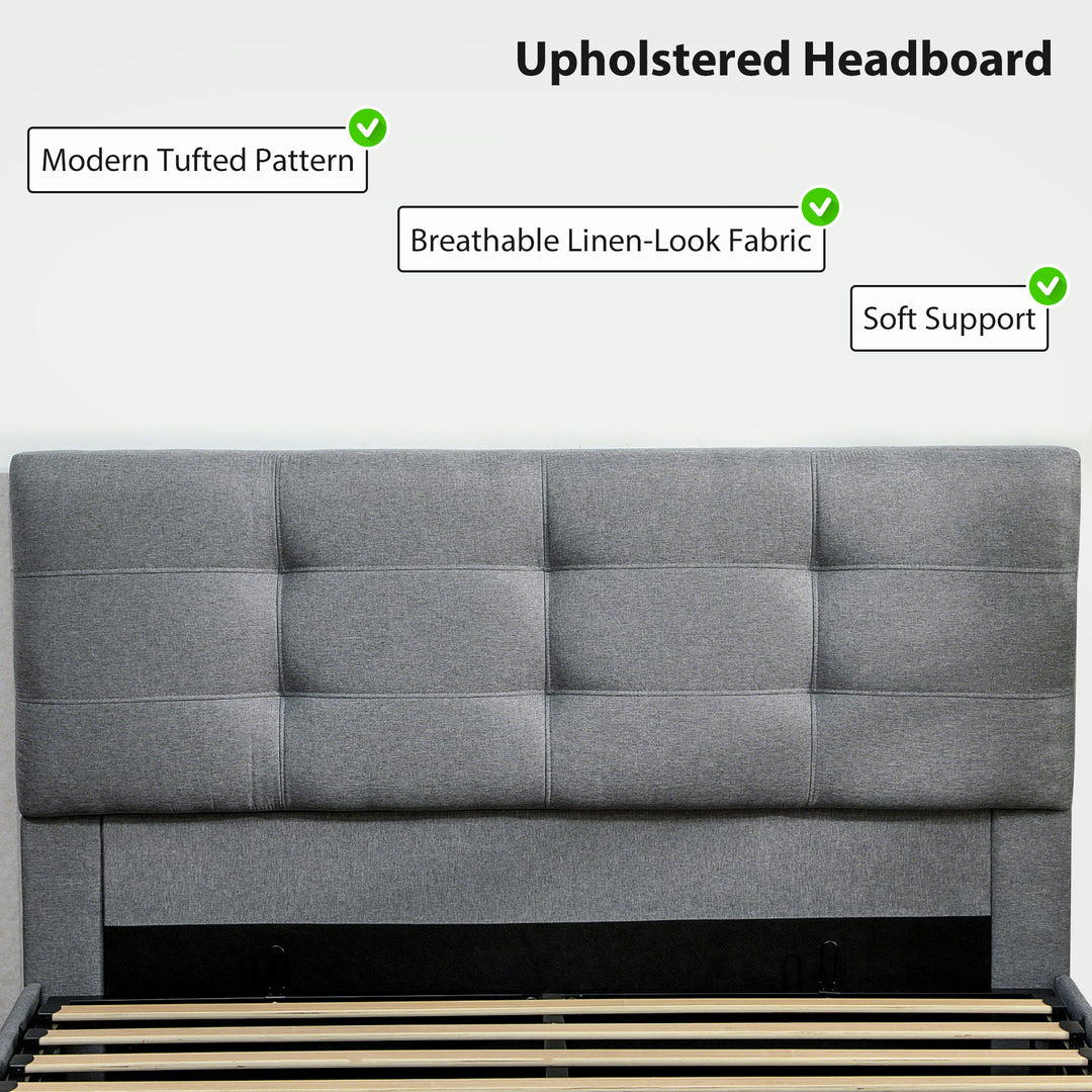 MCL 5ft King Ottoman Bed with Gas Lift Storage - Grey