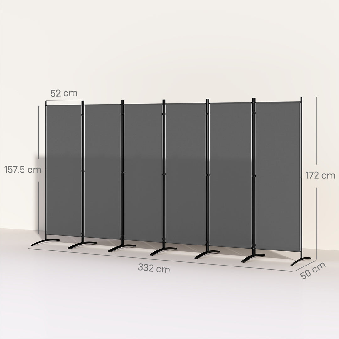 6 Panel Folding Room Divider Foldable Freestanding Garden Privacy Screen, 332 x 172 cm