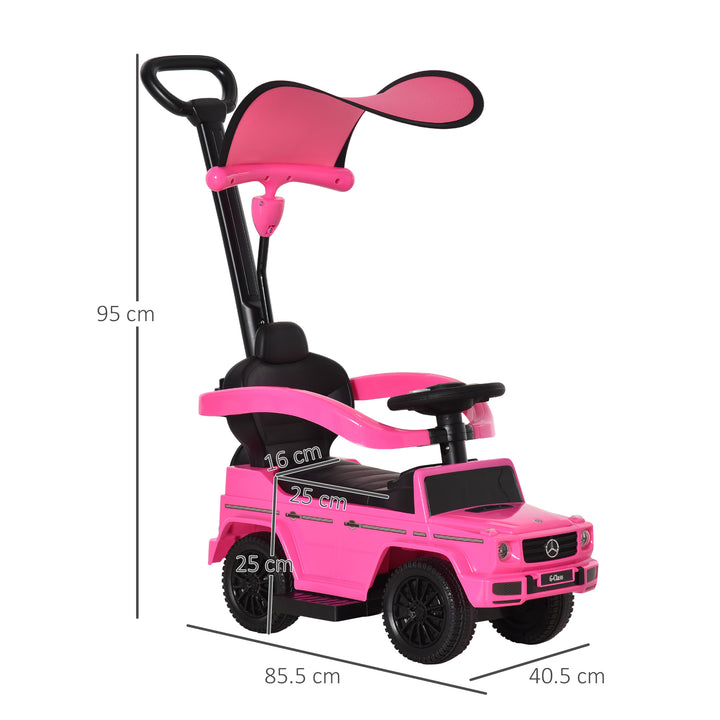 MCL 3 in 1 Kids Children Ride on Push Car Toddler Sliding Car G350 Licensed Walker Foot to Floor Slider Push-Along with Horn Steering Wheel NO POWER Manual, Pink